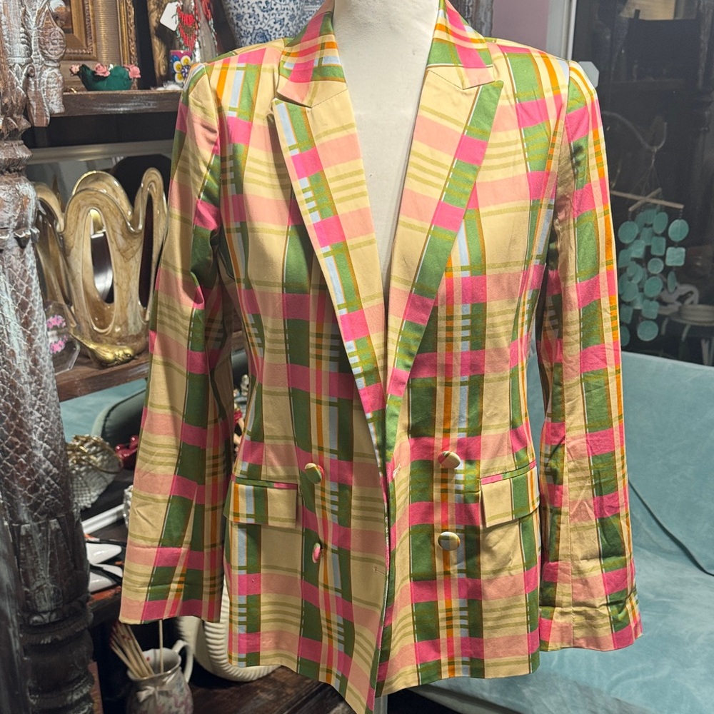 JB by Julie Brown Multicolor Plaid Blazer